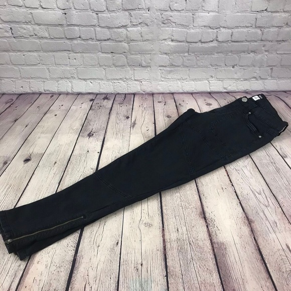 BDG Stretch Skinny Jeans Zip Ankle Black Denim - Picture 3 of 8